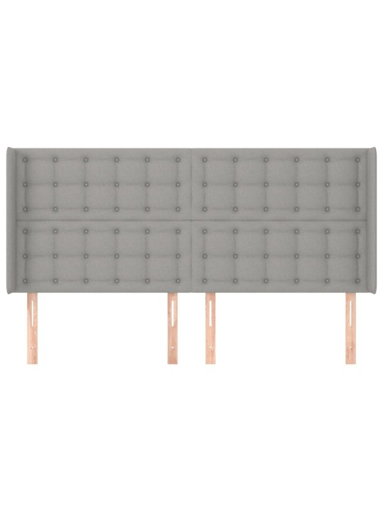 Voodipeats servadega, helehall, 203x16x118/128 cm, kangas