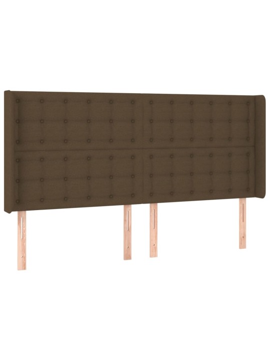 Voodipeats servadega, tumepruun, 203x16x118/128 cm, kangas