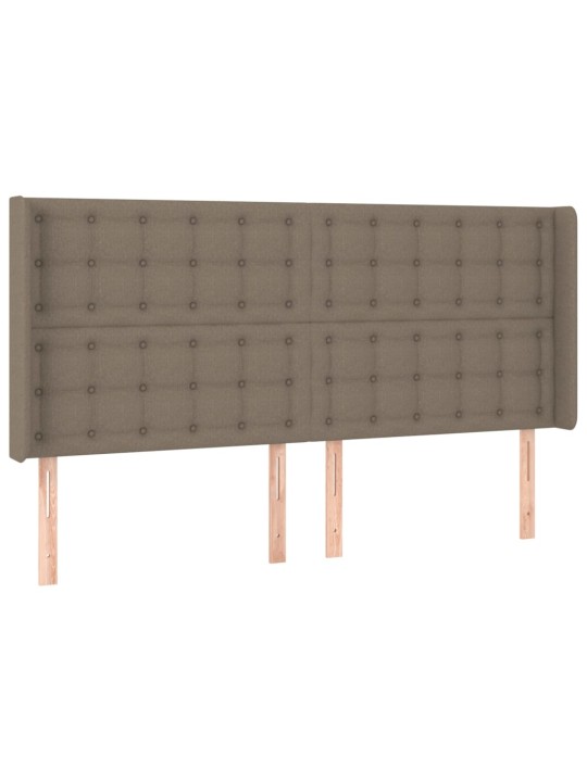 Voodipeats servadega, pruunikashall, 203x16x118/128 cm, kangas