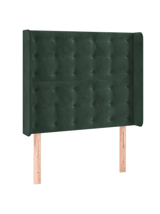 Voodipeats servadega, tumeroheline, 83x16x118/128 cm, samet
