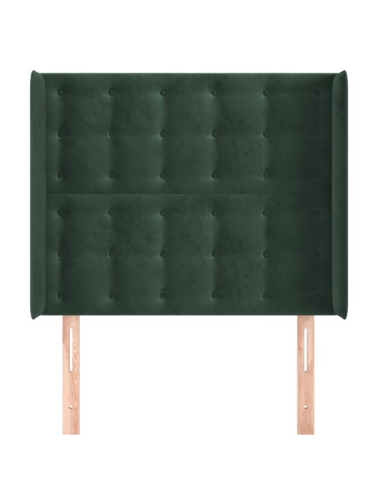 Voodipeats servadega, tumeroheline, 83x16x118/128 cm, samet