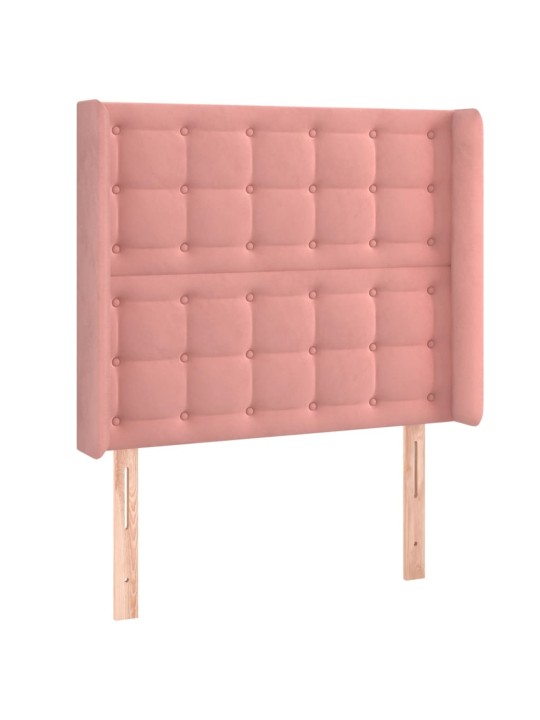 Voodipeats servadega, roosa, 83x16x118/128 cm, samet