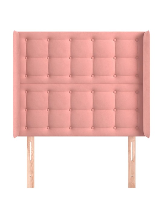 Voodipeats servadega, roosa, 83x16x118/128 cm, samet