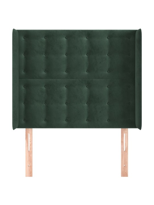 Voodipeats servadega, tumeroheline, 103x16x118/128 cm, samet