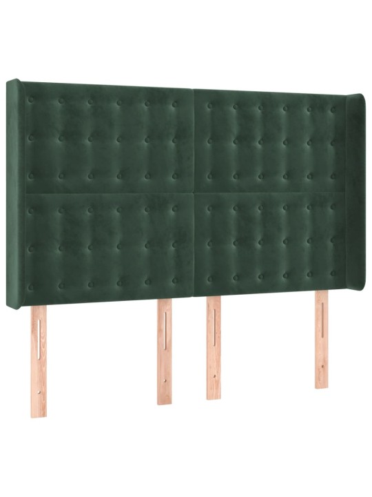 Voodipeats servadega, tumeroheline, 147x16x118/128 cm, samet
