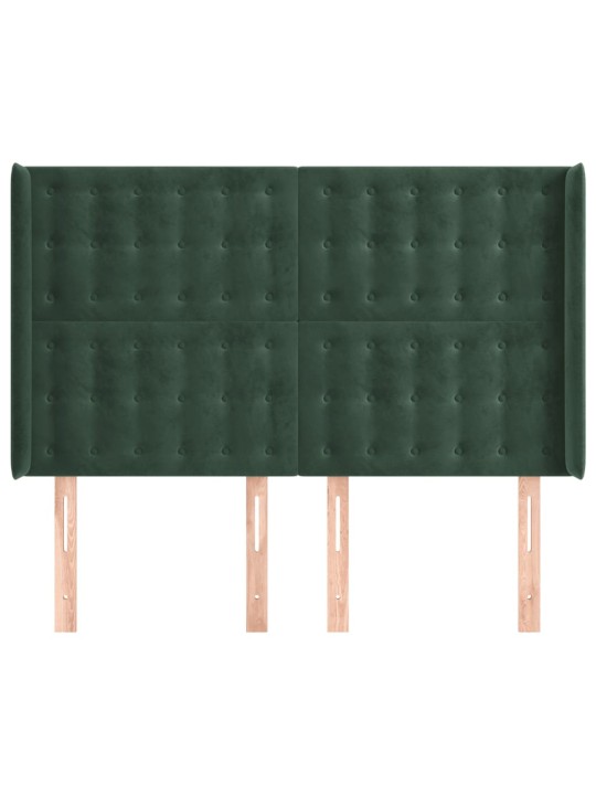 Voodipeats servadega, tumeroheline, 147x16x118/128 cm, samet