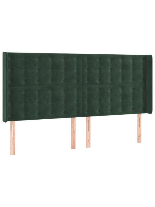 Voodipeats servadega, tumeroheline, 183x16x118/128 cm, samet
