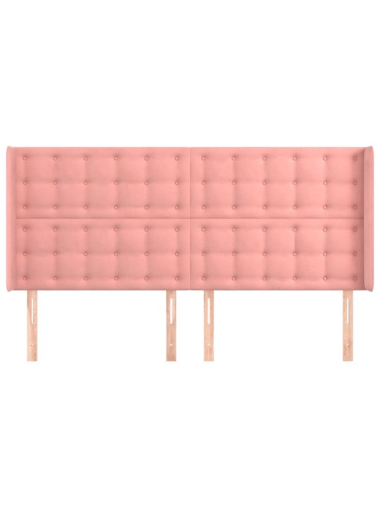 Voodipeats servadega, roosa, 183x16x118/128 cm, samet