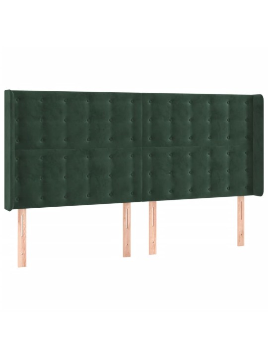Voodipeats servadega, tumeroheline, 203x16x118/128 cm, samet