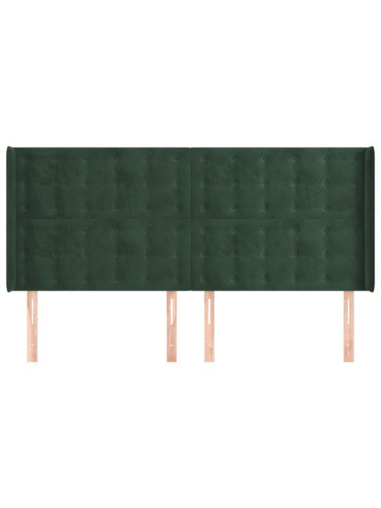 Voodipeats servadega, tumeroheline, 203x16x118/128 cm, samet