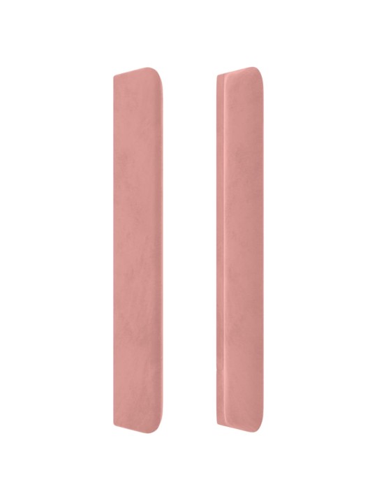 Voodipeats servadega, roosa, 203x16x118/128 cm, samet