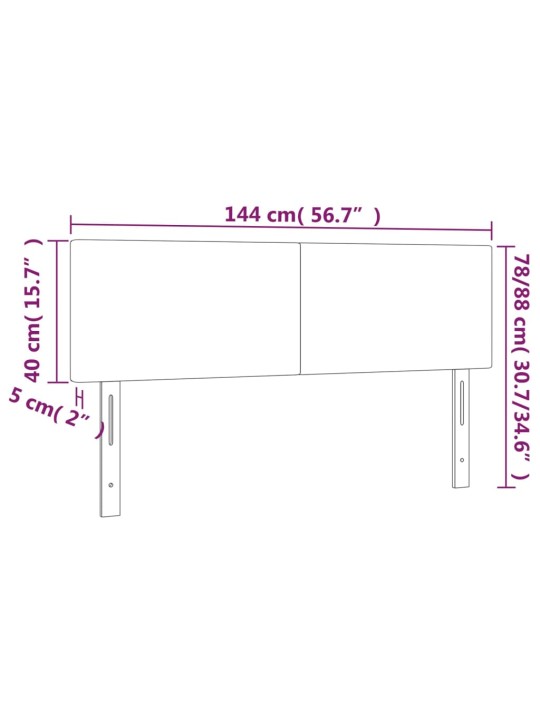 LED-voodipeats, helehall, 144x5x78/88 cm, kangas