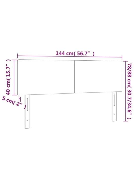 Led-voodipeats, must, 144x5x78/88 cm, kunstnahk