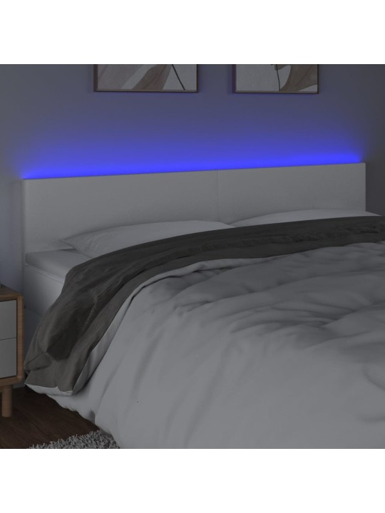 LED-voodipeats, valge, 180x5x78/88 cm kunstnahk