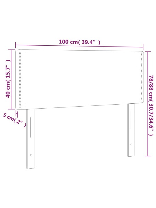 LED-voodipeats, helehall, 100x5x78/88 cm, kangas