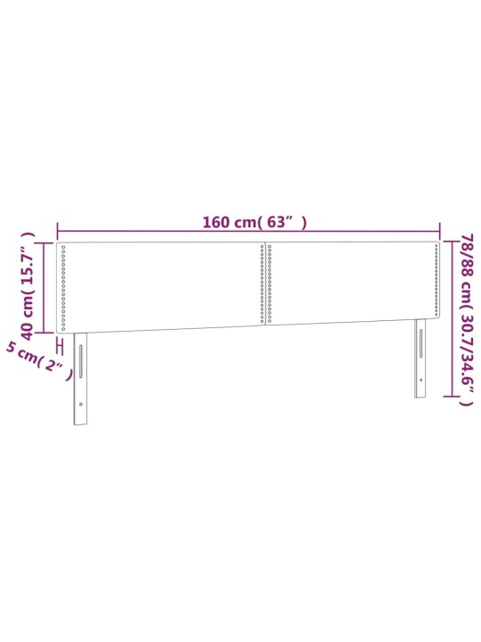 LED-voodipeats, helehall, 160x5x78/88 cm, kangas