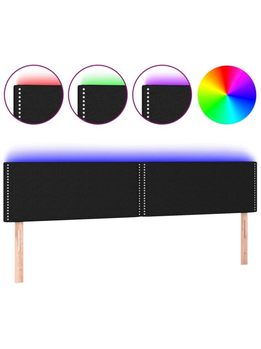 Led-voodipeats, must, 180x5x78/88 cm, kangas