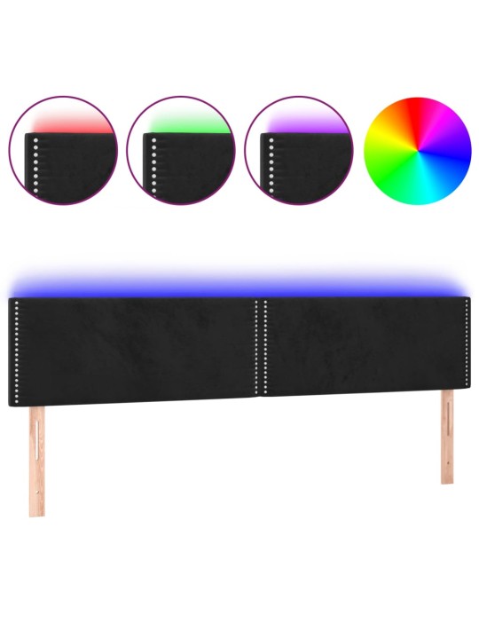 LED-voodipeats, must, 160x5x78/88 cm, samet