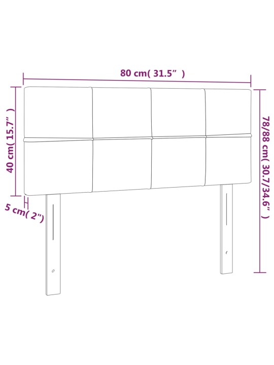 Led-voodipeats, kreemjas, 80x5x78/88 cm, kangas