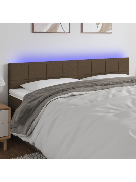 LED-voodipeats, tumepruun, 160x5x78/88 cm, kangas