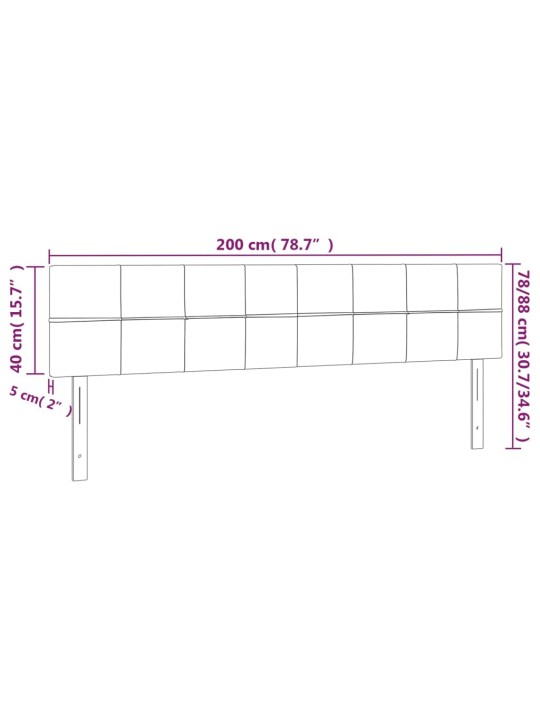 Led-voodipeats, helehall, 200x5x78/88 cm, kangas