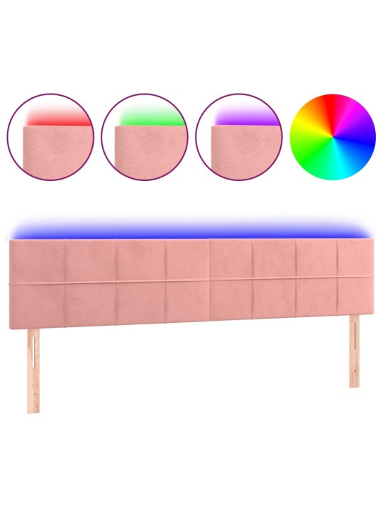LED-voodipeats, roosa, 180x5x78/88 cm, samet