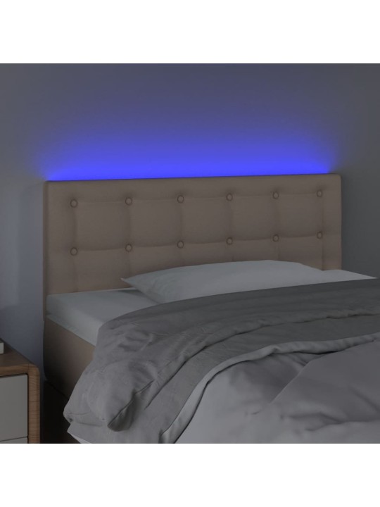 LED-voodipeats, cappuccino, 90x5x78/88 cm kunstnahk