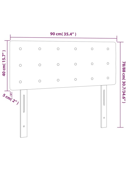 LED-voodipeats, cappuccino, 90x5x78/88 cm kunstnahk