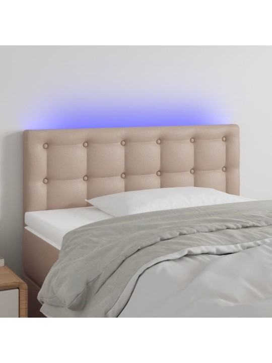 LED-voodipeats, cappuccino, 90x5x78/88 cm kunstnahk