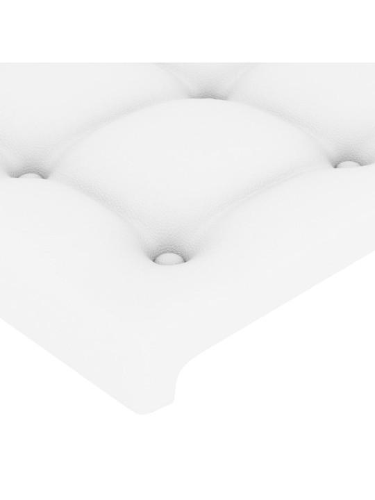 LED-voodipeats, valge, 144x5x78/88 cm kunstnahk