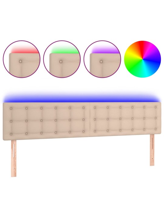 Led-voodipeats, cappuccino, 160x5x78/88 cm kunstnahk