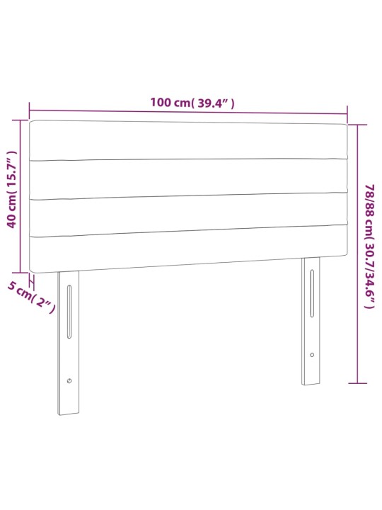 LED-voodipeats, must, 100x5x78/88 cm, kangas