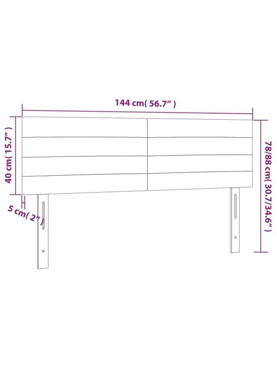 Led-voodipeats, pruunikashall, 144x5x78/88 cm, kangas