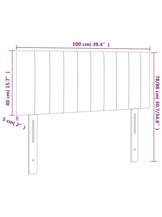 LED-voodipeats, tumehall, 100x5x78/88 cm, kangas