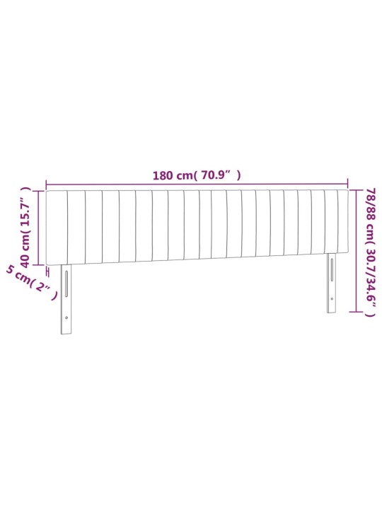 LED-voodipeats, tumehall, 180x5x78/88 cm, kangas