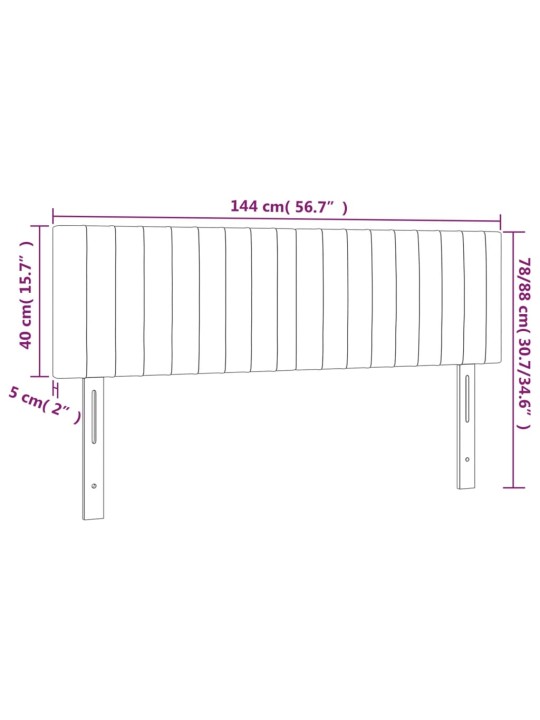 LED-voodipeats, must, 144x5x78/88 cm, samet