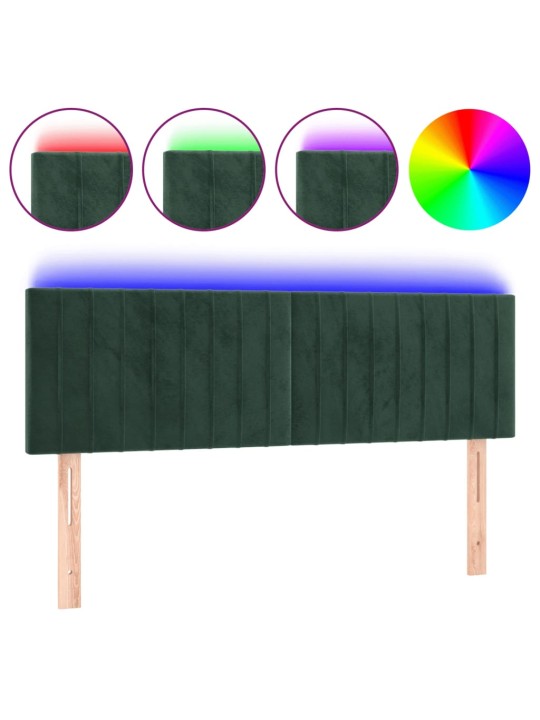LED-voodipeats, tumeroheline, 144x5x78/88 cm, samet