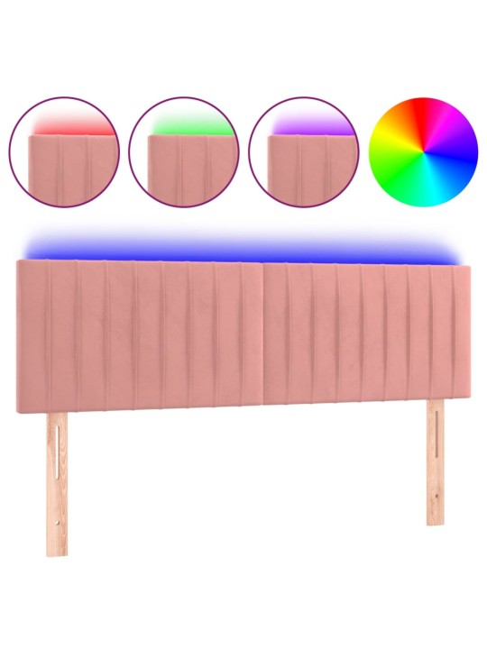 LED-voodipeats, roosa, 144x5x78/88 cm, samet