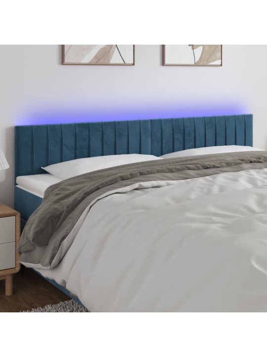 LED-voodipeats, tumesinine, 160x5x78/88 cm, samet