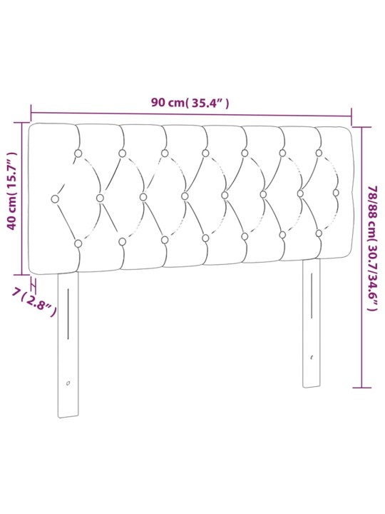 Led-voodipeats, tumepruun, 90x7x78/88 cm, kangas