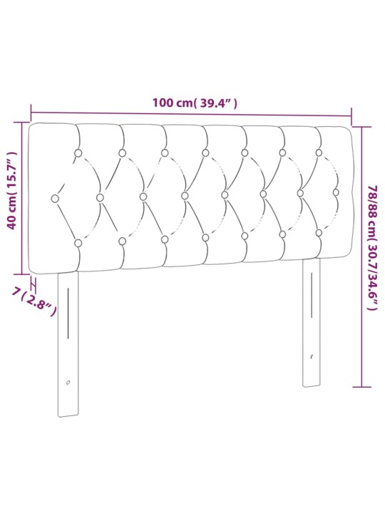 LED-voodipeats, helehall, 100x7x78/88 cm, kangas