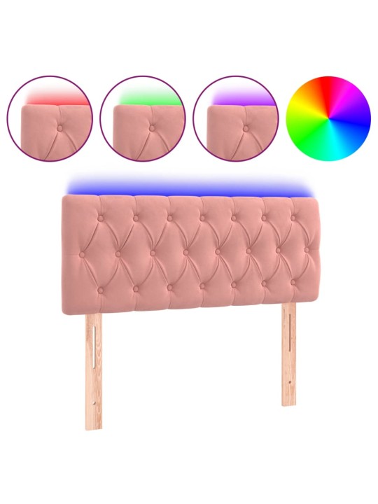 LED-voodipeats, roosa, 100x7x78/88 cm, samet