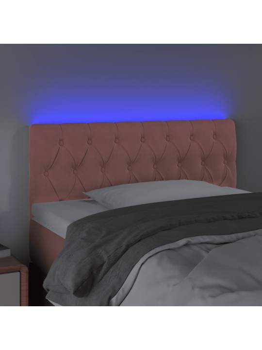 LED-voodipeats, roosa, 100x7x78/88 cm, samet