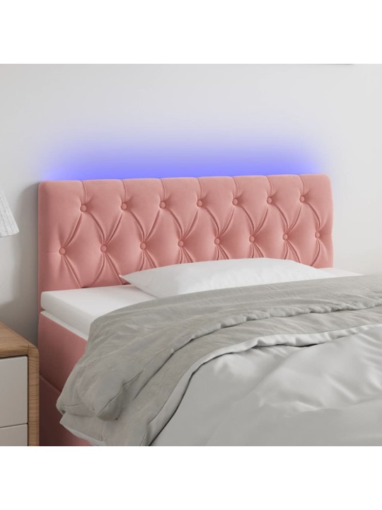 LED-voodipeats, roosa, 100x7x78/88 cm, samet