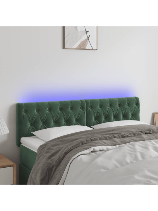 LED-voodipeats, tumeroheline, 160x7x78/88 cm, samet