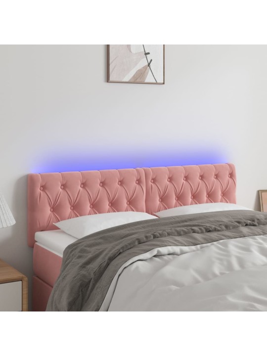 LED-voodipeats, roosa, 160x7x78/88 cm, samet