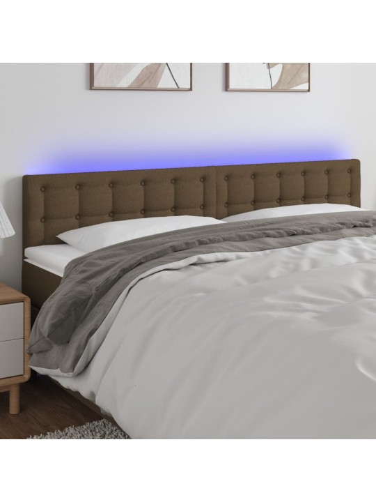 LED-voodipeats, tumepruun, 200x5x78/88 cm, kangas