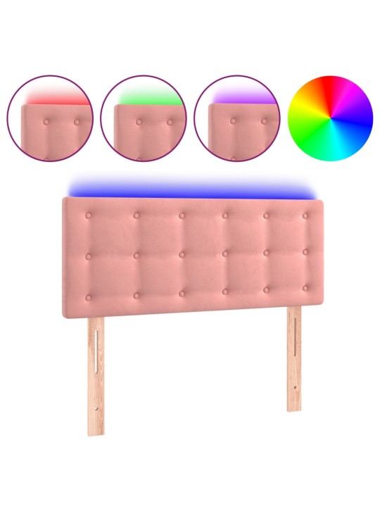 LED-voodipeats, roosa, 90x5x78/88 cm, samet
