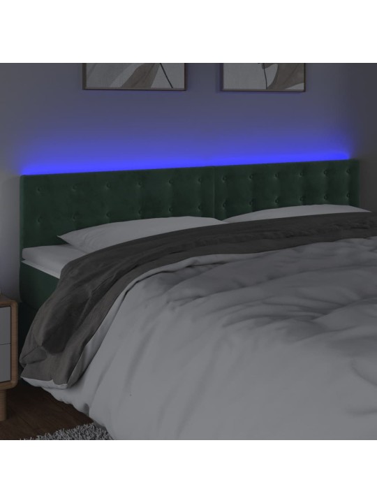 LED-voodipeats, tumeroheline, 160x5x78/88 cm, samet
