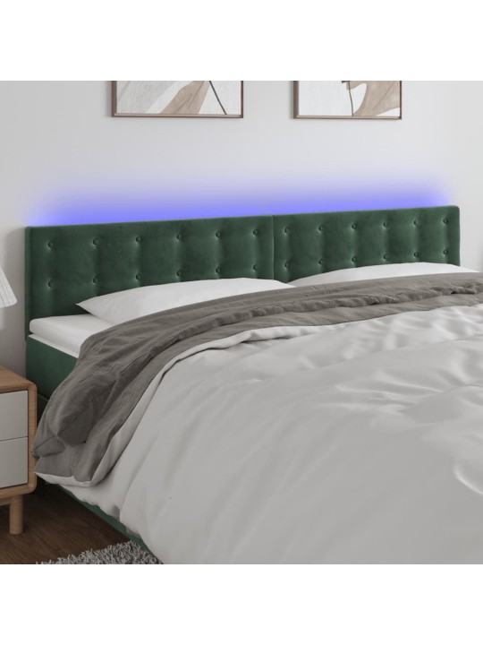 LED-voodipeats, tumeroheline, 160x5x78/88 cm, samet